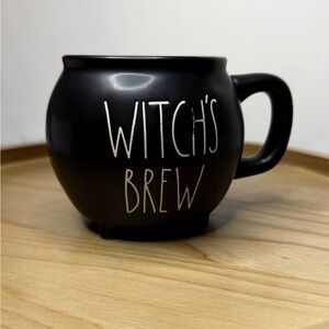 Rae Dunn WITCH’S BREW Black Cauldron Mug Halloween Magenta
